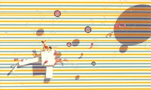 "Ne Fais Pas Ca (Don’t Do That!)” Hand-Pulled Serigraph/Gesso Baoad by Philippe Bertho