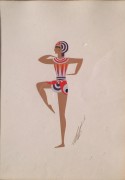 "Costume Egyptien" November 1934 Original Gouache by Erte