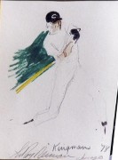 "Dave Kingman" Chicago '78 Original Pen on Paper drawing by LeRoy Neiman
