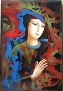 "In The Shadow" Original Oil on Board by Oleg Zhivetin