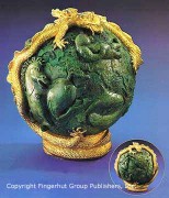 "Genesis" Bronze Sculpture with Gold Leaf by Jiang Tie Feng