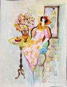 "Untitled" 5 Original  Mixed Media Watercolor by Itzchak Tarkay