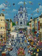 "Disney World 15th Anniversary" Serigraph by Melanie Taylor Kent