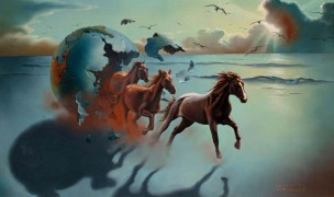 "Running Wild" Original painting by Jim Warren