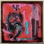 "Un Paso" (One Step) Acrylograph on Heavy paper by Byron Galvez