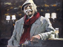 "Autumn Hawk at Il Pastaio" giclee/canvas by Aldo Luongo