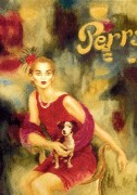 "Mimi and Dog Alex" Serigraph on Paper by Joanna Zjawinska