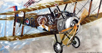 "Birdie, Sopwith Camel" original on Aluminum by Michael Bryan