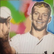“Mick" (Mickey Mantle) Mixed Media on Canvas by Steve Kaufman