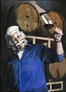 "A Great Pinot" Giclee/Canvas by Aldo Luongo