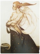 "The Golden Salamander" Hand-Pulled Stone Lithograph by Michael Parkes