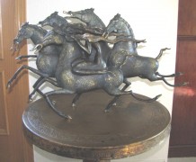 "Emerald Lady" Deluxe Edition 23Kt Gold Bronze Sculpture by Jiang