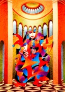 Trumpet conversation 2011 Giclee/Serigraph in color on Canvas by Anatole Krasnyansky
