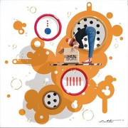 "Life Box" Hand-Pulled Serigraph/Canvas by Philippe Bertho