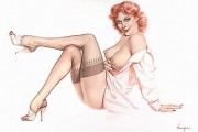 "Silk Stockings" Deluxe Lithograph/Opalisque by Alberto Vargas