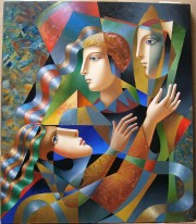 "Three Faces" Original Oil on Canvas by Oleg Zhivetin