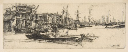 "Thames Warehouses" Etching by James Abbott McNeill Whistler