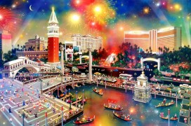 Grand View. Vegas 2002 Seriolithograph in Color on Paper by Alexander Chen