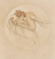 "Angel of August" Stone Lithograph by Michael Parkes