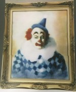 "Clown in Blue" Original Enamel on Copper by Max Karp