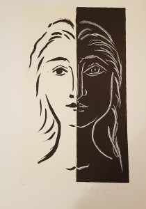 "Portrait en Doux Parties, Noire et Blanche" Lithograph by Pablo Picasso