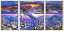"Lahaina Visions:' mixed Media Triptych by Christian Riese Lassen