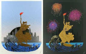 "Statue of Liberty Day" and "Staute of Liberty Night" from the Statue of Liberty Suite by Erte