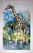 "Giraffe" Serigraph on Paper by Wayland Moore
