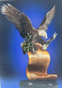 “The American Patriot” Bald Eagle Bronze Sculpture with Gold by Lorenzo Ghiglieri