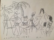 "Acapulco 1987" Ink/Cardboard Stock by Gustav Likan