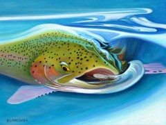 "Salmon Snack" Limited Edition Giclee on Canvas by A D Maddox