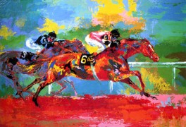"Affirmed & Spectucular Bid (Race of the Year) Serigraph by LeRoy Neiman