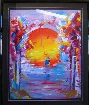 "The Better World" Unique Acrylic/Serigraph by Peter Max