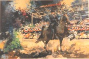 "Grandstand" Serigraph from American Horse Show Suite by Wayland Moore