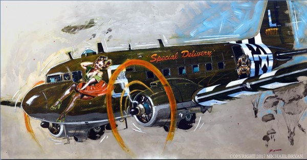 "Special Delivery" Douglas C47B Skytrain Original on Aluminum by Michael Bryan
