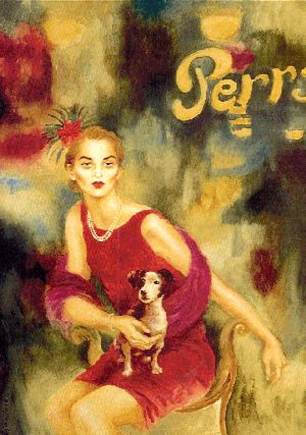 "Mimi and Dog Alex" Serigraph on Paper by Joanna Zjawinska