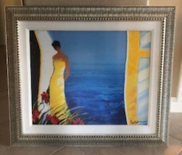 "Douceur Bleue" Hand-Embellished Giclee on Canvas by Emile Bellet