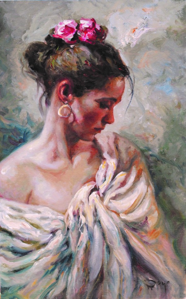 "Manton Blanco" Original Oil on Canvas by Royo