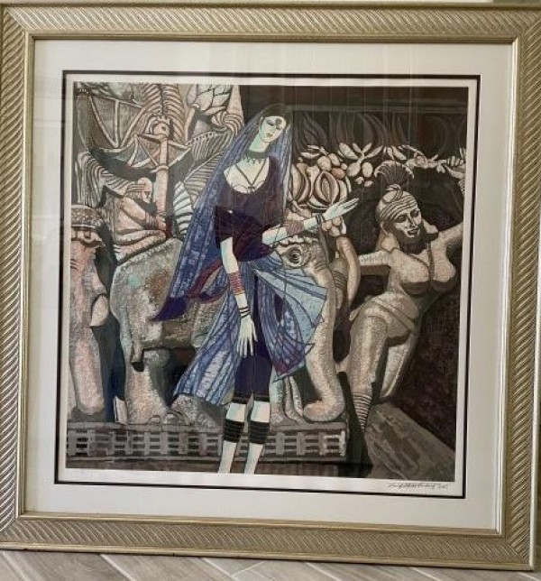 Golden Age of India Serigraph on Paper by Ting Shao Kuang