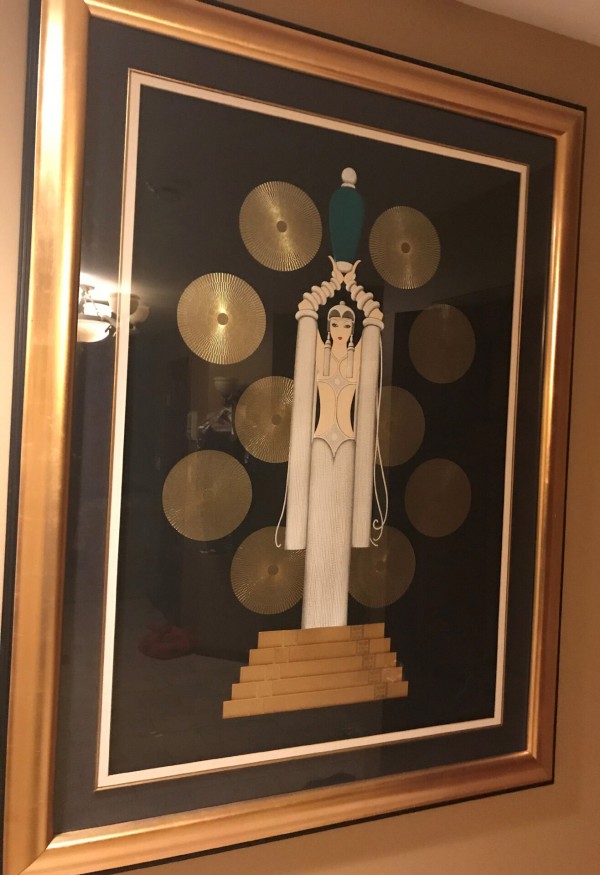 "Emerald Vase II" Embossed Serigraph with Foil Stamping by Erte