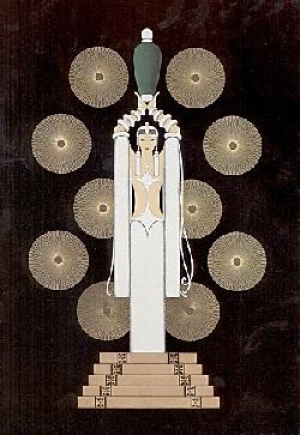 "Emerald Vase II" Embossed Serigraph with Foil Stamping by Erte