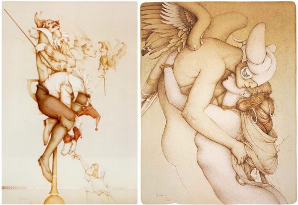 "Petrouchka '87" and "Savitri" Hand Pulled Stone Lithographs by Michael Parkes