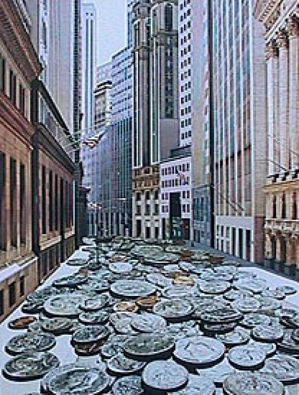 “Face Value” Hand-Embellished Serigraph on Paper by Doug Webb
