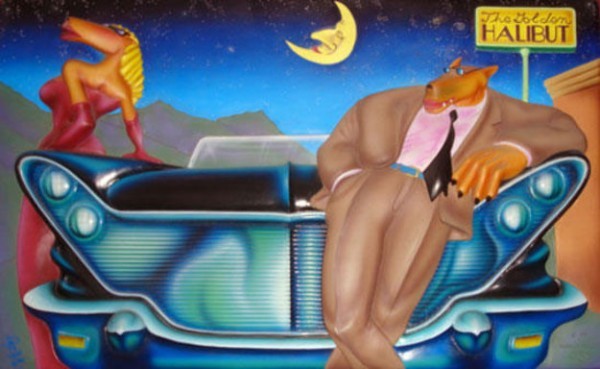 "Golden Halibut" Cast Resin Wall Sculpture by Markus Pierson