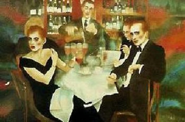 "Harrys Bar" Serigraph by Joanna Zjawinska