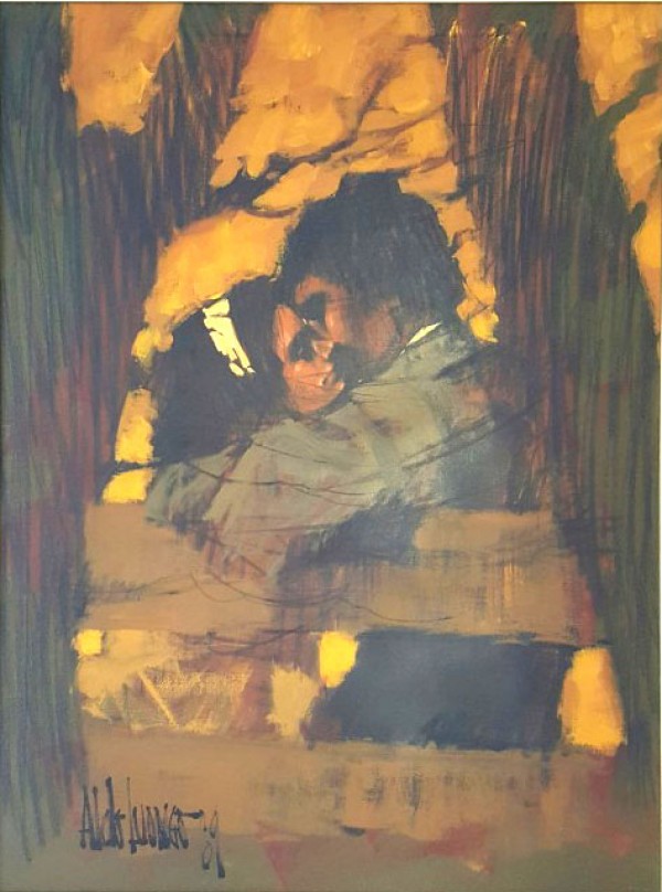 "Lovers in the Park" Original Oil on Canvas by Aldo Luongo