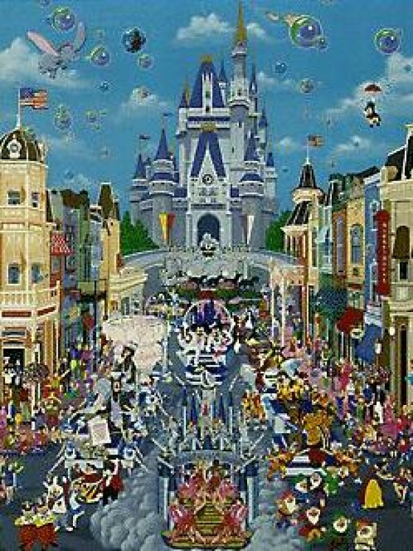 "Disney World 15th Anniversary" Serigraph by Melanie Taylor Kent