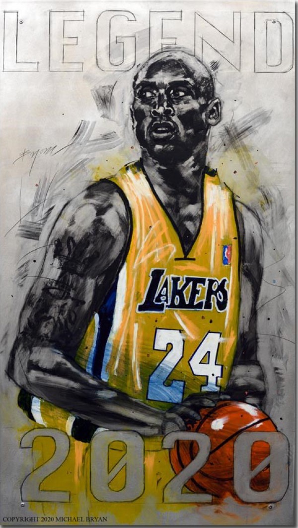 "Legend" Kobe Bryant  - Hand-Worked Original on Aluminum by Michael Bryan