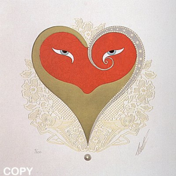 "Heart 11 Red" from the Hearts and Zephyrs Suite by Erte