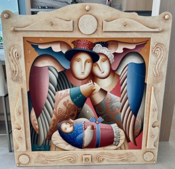 "Blessed" Original Mixed Media on Canvas by Anton Arkhipov